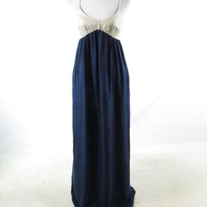 Navy blue beige L'AGENCE empire waist dress M